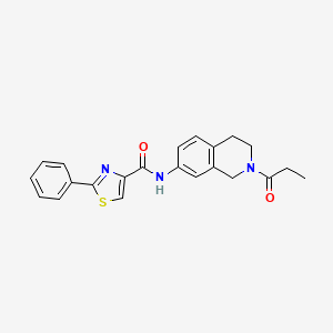 molecular formula C22H21N3O2S B2399709 2-苯基-N-(2-丙酰-1,2,3,4-四氢异喹啉-7-基)噻唑-4-甲酰胺 CAS No. 1798027-24-3