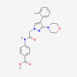 molecular formula C24H26N4O4 B2399716 methyl 4-(2-(3-morpholino-4-(o-tolyl)-1H-pyrazol-1-yl)acetamido)benzoate CAS No. 1286725-20-9