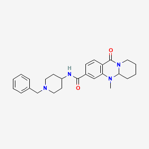 molecular formula C26H32N4O2 B2399721 N-(1-苄基哌啶-4-基)-5-甲基-11-氧代-5,6,7,8,9,11-六氢-5aH-吡啶并[2,1-b]喹唑啉-3-甲酰胺 CAS No. 1574628-96-8