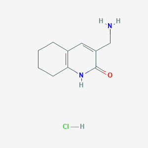 molecular formula C10H15ClN2O B2399725 3-(Aminomethyl)-5,6,7,8-tetrahydroquinolin-2-ol hydrochloride CAS No. 2059971-68-3