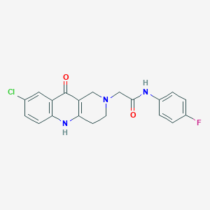 molecular formula C20H17ClFN3O2 B2399726 2-(8-氯-10-氧代-3,4-二氢苯并[b][1,6]萘啶-2(1H,5H,10H)-基)-N-(4-氟苯基)乙酰胺 CAS No. 1226438-05-6