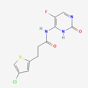 molecular formula C11H9ClFN3O2S B2399728 3-(4-chlorothiophen-2-yl)-N-(5-fluoro-2-oxo-2,3-dihydropyrimidin-4-yl)propanamide CAS No. 1795354-21-0