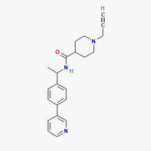 molecular formula C22H25N3O B2399737 1-丙-2-炔基-N-[1-(4-吡啶-3-基苯基)乙基]哌啶-4-甲酰胺 CAS No. 1436109-61-3