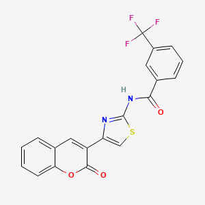 molecular formula C20H11F3N2O3S B2399738 N-[4-(2-oxo-2H-chromen-3-yl)-1,3-thiazol-2-yl]-3-(trifluoromethyl)benzamide CAS No. 329903-19-7