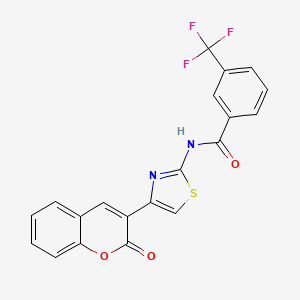 molecular formula C20H11F3N2O3S B2399738 N-[4-(2-氧代-2H-色满-3-基)-1,3-噻唑-2-基]-3-(三氟甲基)苯甲酰胺 CAS No. 329903-19-7