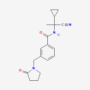 molecular formula C18H21N3O2 B2399741 N-(1-cyano-1-cyclopropylethyl)-3-[(2-oxopyrrolidin-1-yl)methyl]benzamide CAS No. 1427667-97-7