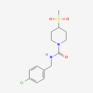 molecular formula C14H19ClN2O3S B2399744 N-(4-氯苄基)-4-(甲磺酰基)哌啶-1-甲酰胺 CAS No. 1448045-08-6