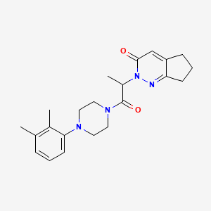 molecular formula C22H28N4O2 B2399753 2-(1-(4-(2,3-dimethylphenyl)piperazin-1-yl)-1-oxopropan-2-yl)-6,7-dihydro-2H-cyclopenta[c]pyridazin-3(5H)-one CAS No. 2097900-05-3
