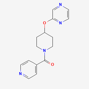 molecular formula C15H16N4O2 B2399766 (4-(ピラジン-2-イルオキシ)ピペリジン-1-イル)(ピリジン-4-イル)メタノン CAS No. 1381154-69-3