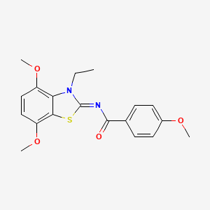 molecular formula C19H20N2O4S B2399770 N-(3-ethyl-4,7-dimethoxy-1,3-benzothiazol-2-ylidene)-4-methoxybenzamide CAS No. 868369-20-4