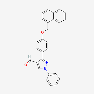 molecular formula C27H20N2O2 B2399775 3-[4-(naphthalen-1-ylmethoxy)phenyl]-1-phenyl-1H-pyrazole-4-carbaldehyde CAS No. 1234692-16-0