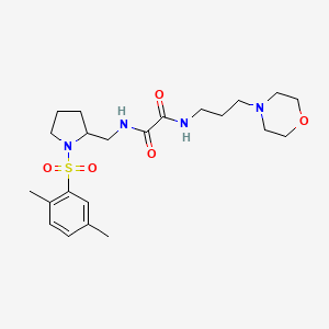 molecular formula C22H34N4O5S B2399778 N1-((1-((2,5-二甲苯基)磺酰基)吡咯烷-2-基)甲基)-N2-(3-吗啉基丙基)草酰胺 CAS No. 896285-58-8