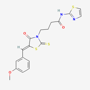 4-[(5Z)-5-[(3-methoxyphenyl)methylidene]-4-oxo-2-sulfanylidene-1,3-thiazolidin-3-yl]-N-(1,3-thiazol-2-yl)butanamide
