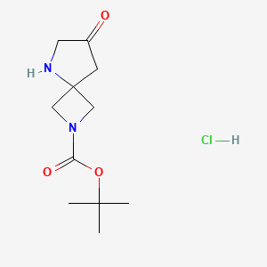molecular formula C11H19ClN2O3 B2399781 Tert-butyl 7-oxo-2,5-diazaspiro[3.4]octane-2-carboxylate;hydrochloride CAS No. 2241139-63-7