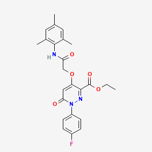 molecular formula C24H24FN3O5 B2399785 1-(4-氟苯基)-4-(2-(间苯三胺基)-2-氧代乙氧基)-6-氧代-1,6-二氢吡哒嗪-3-羧酸乙酯 CAS No. 899992-34-8