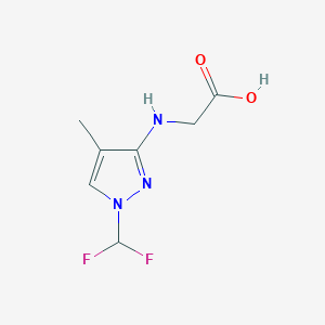molecular formula C7H9F2N3O2 B2399787 2-[[1-(Difluoromethyl)-4-methylpyrazol-3-yl]amino]acetic acid CAS No. 2247206-90-0