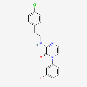 molecular formula C18H15ClFN3O B2399789 3-{[2-(4-chlorophenyl)ethyl]amino}-1-(3-fluorophenyl)pyrazin-2(1H)-one CAS No. 951464-32-7