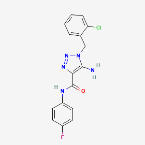 molecular formula C16H13ClFN5O B2399793 5-amino-1-(2-chlorobenzyl)-N-(4-fluorophenyl)-1H-1,2,3-triazole-4-carboxamide CAS No. 899981-46-5