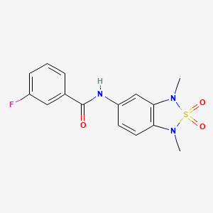 N-(1,3-dimethyl-2,2-dioxido-1,3-dihydrobenzo[c][1,2,5]thiadiazol-5-yl)-3-fluorobenzamide