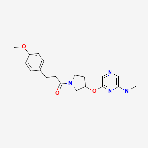 molecular formula C20H26N4O3 B2399802 1-(3-((6-(Dimethylamino)pyrazin-2-yl)oxy)pyrrolidin-1-yl)-3-(4-methoxyphenyl)propan-1-one CAS No. 2034209-51-1