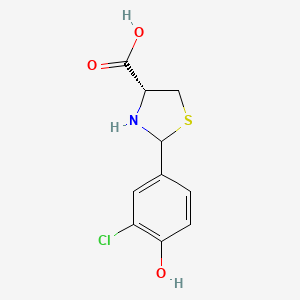 molecular formula C10H10ClNO3S B2399803 (4R)-2-(3-chloro-4-hydroxyphenyl)-1,3-thiazolidine-4-carboxylic acid CAS No. 1014082-20-2