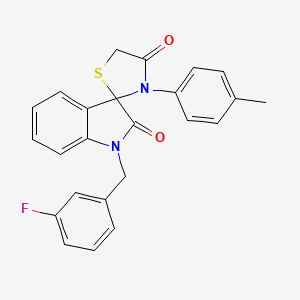 molecular formula C24H19FN2O2S B2399818 1-(3-fluorobenzyl)-3'-(4-methylphenyl)-4'H-spiro[indole-3,2'-[1,3]thiazolidine]-2,4'(1H)-dione CAS No. 894539-86-7