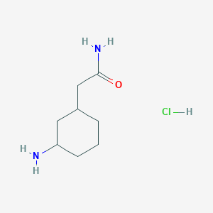 molecular formula C8H17ClN2O B2399823 2-(3-Aminocyclohexyl)acetamide;hydrochloride CAS No. 2416233-62-8