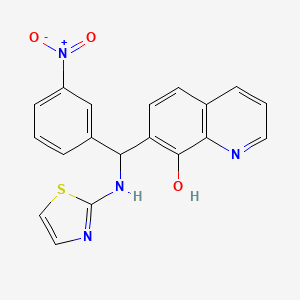 7-((3-Nitrophenyl)(thiazol-2-ylamino)methyl)quinolin-8-ol