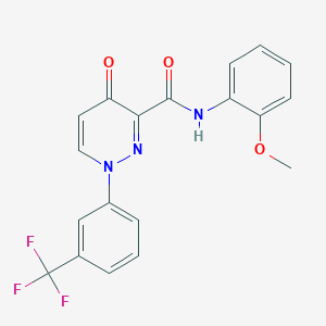 molecular formula C19H14F3N3O3 B2399831 N-(2-甲氧基苯基)-4-氧代-1-[3-(三氟甲基)苯基]-1,4-二氢-3-哒嗪甲酰胺 CAS No. 478063-27-3