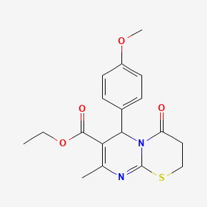 ethyl 6-(4-methoxyphenyl)-8-methyl-4-oxo-3,6-dihydro-2H-pyrimido[2,1-b][1,3]thiazine-7-carboxylate