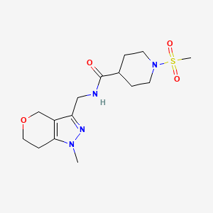 molecular formula C15H24N4O4S B2399842 N-((1-methyl-1,4,6,7-tetrahydropyrano[4,3-c]pyrazol-3-yl)methyl)-1-(methylsulfonyl)piperidine-4-carboxamide CAS No. 1797681-65-2