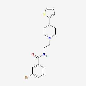 molecular formula C18H21BrN2OS B2399858 3-bromo-N-(2-(4-(thiophen-2-yl)piperidin-1-yl)ethyl)benzamide CAS No. 1428365-55-2