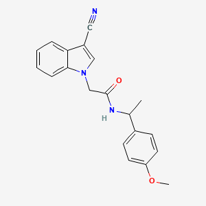 molecular formula C20H19N3O2 B2399860 2-(3-cyano-1H-indol-1-yl)-N-(1-(4-methoxyphenyl)ethyl)acetamide CAS No. 1421481-35-7