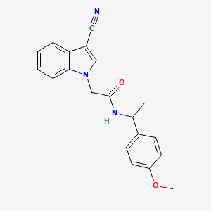 molecular formula C20H19N3O2 B2399860 2-(3-氰基-1H-吲哚-1-基)-N-(1-(4-甲氧基苯基)乙基)乙酰胺 CAS No. 1421481-35-7