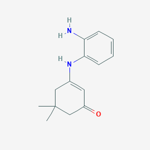 molecular formula C14H18N2O B2399862 3-((2-Aminophenyl)amino)-5,5-dimethylcyclohex-2-enone CAS No. 39222-69-0