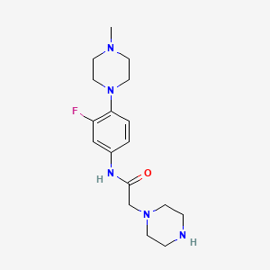 molecular formula C17H26FN5O B2399863 N-[3-fluoro-4-(4-methylpiperazino)phenyl]-2-piperazinoacetamide CAS No. 439121-36-5