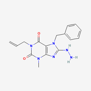 molecular formula C16H18N6O2 B2399872 7-Benzyl-8-hydrazinyl-3-methyl-1-prop-2-enylpurine-2,6-dione CAS No. 887200-51-3
