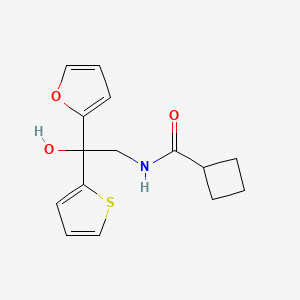 N-(2-(furan-2-yl)-2-hydroxy-2-(thiophen-2-yl)ethyl)cyclobutanecarboxamide