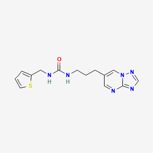 molecular formula C14H16N6OS B2399878 1-(3-([1,2,4]Triazolo[1,5-a]pyrimidin-6-yl)propyl)-3-(thiophen-2-ylmethyl)urea CAS No. 1903244-86-9