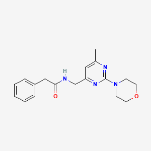 molecular formula C18H22N4O2 B2399882 N-((6-甲基-2-吗啉基嘧啶-4-基)甲基)-2-苯乙酰胺 CAS No. 1797973-20-6