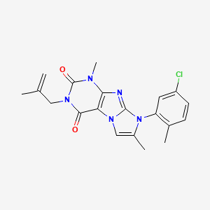 molecular formula C20H20ClN5O2 B2399891 8-(5-cloro-2-metilfenil)-1,7-dimetil-3-(2-metilalil)-1H-imidazo[2,1-f]purina-2,4(3H,8H)-diona CAS No. 896319-55-4