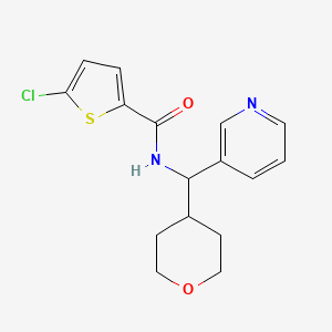 molecular formula C16H17ClN2O2S B2399906 5-chloro-N-(pyridin-3-yl(tetrahydro-2H-pyran-4-yl)methyl)thiophene-2-carboxamide CAS No. 2034591-85-8