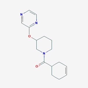 molecular formula C16H21N3O2 B2399912 Cyclohex-3-en-1-yl(3-(pyrazin-2-yloxy)piperidin-1-yl)methanone CAS No. 2034252-68-9