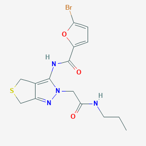 molecular formula C15H17BrN4O3S B2399927 5-bromo-N-(2-(2-oxo-2-(propylamino)éthyl)-4,6-dihydro-2H-thieno[3,4-c]pyrazol-3-yl)furan-2-carboxamide CAS No. 1105202-59-2