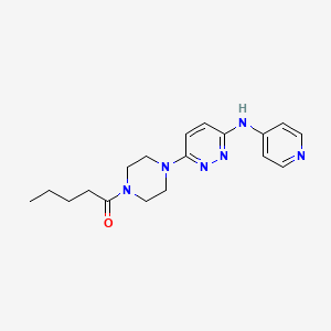 molecular formula C18H24N6O B2399932 1-(4-(6-(Pyridin-4-ylamino)pyridazin-3-yl)piperazin-1-yl)pentan-1-one CAS No. 1020978-51-1