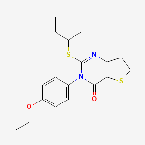 molecular formula C18H22N2O2S2 B2399938 2-(sec-butylthio)-3-(4-ethoxyphenyl)-6,7-dihydrothieno[3,2-d]pyrimidin-4(3H)-one CAS No. 686772-62-3