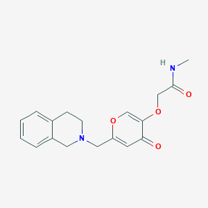 molecular formula C18H20N2O4 B2399940 2-[6-(3,4-dihydro-1H-isoquinolin-2-ylmethyl)-4-oxopyran-3-yl]oxy-N-methylacetamide CAS No. 898418-42-3