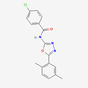 molecular formula C17H14ClN3O2 B2399947 4-chloro-N-(5-(2,5-dimethylphenyl)-1,3,4-oxadiazol-2-yl)benzamide CAS No. 891116-86-2