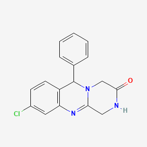 molecular formula C17H14ClN3O B2399956 9-chloro-6-phenyl-4,6-dihydro-1H-pyrazino[2,1-b]quinazolin-3(2H)-one CAS No. 1448035-47-9