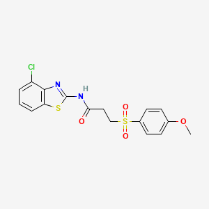 molecular formula C17H15ClN2O4S2 B2399958 N-(4-氯苯并[d]噻唑-2-基)-3-((4-甲氧苯基)磺酰基)丙酰胺 CAS No. 941902-08-5